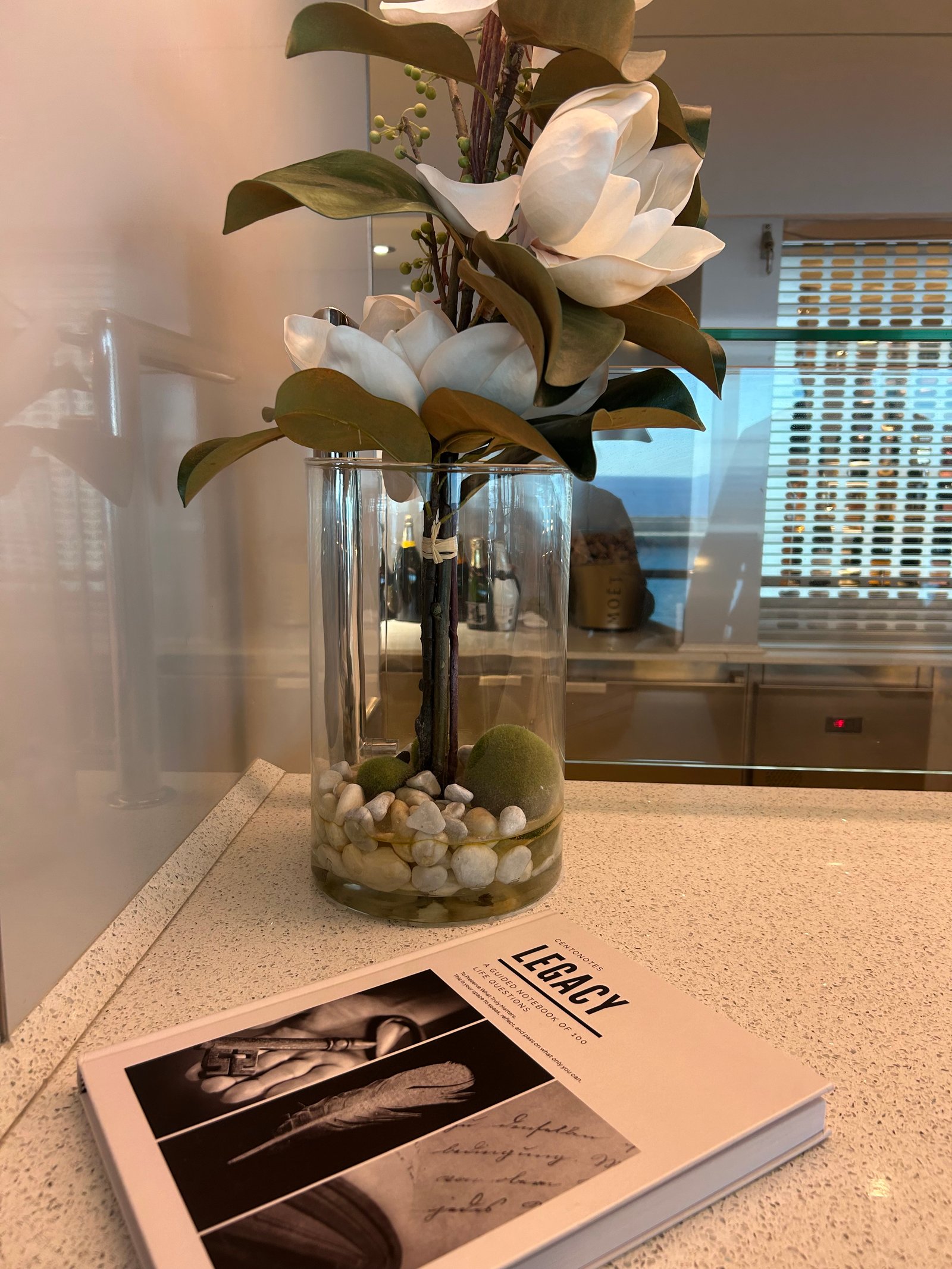 Centonotes Legacy notebook displayed elegantly with flowers