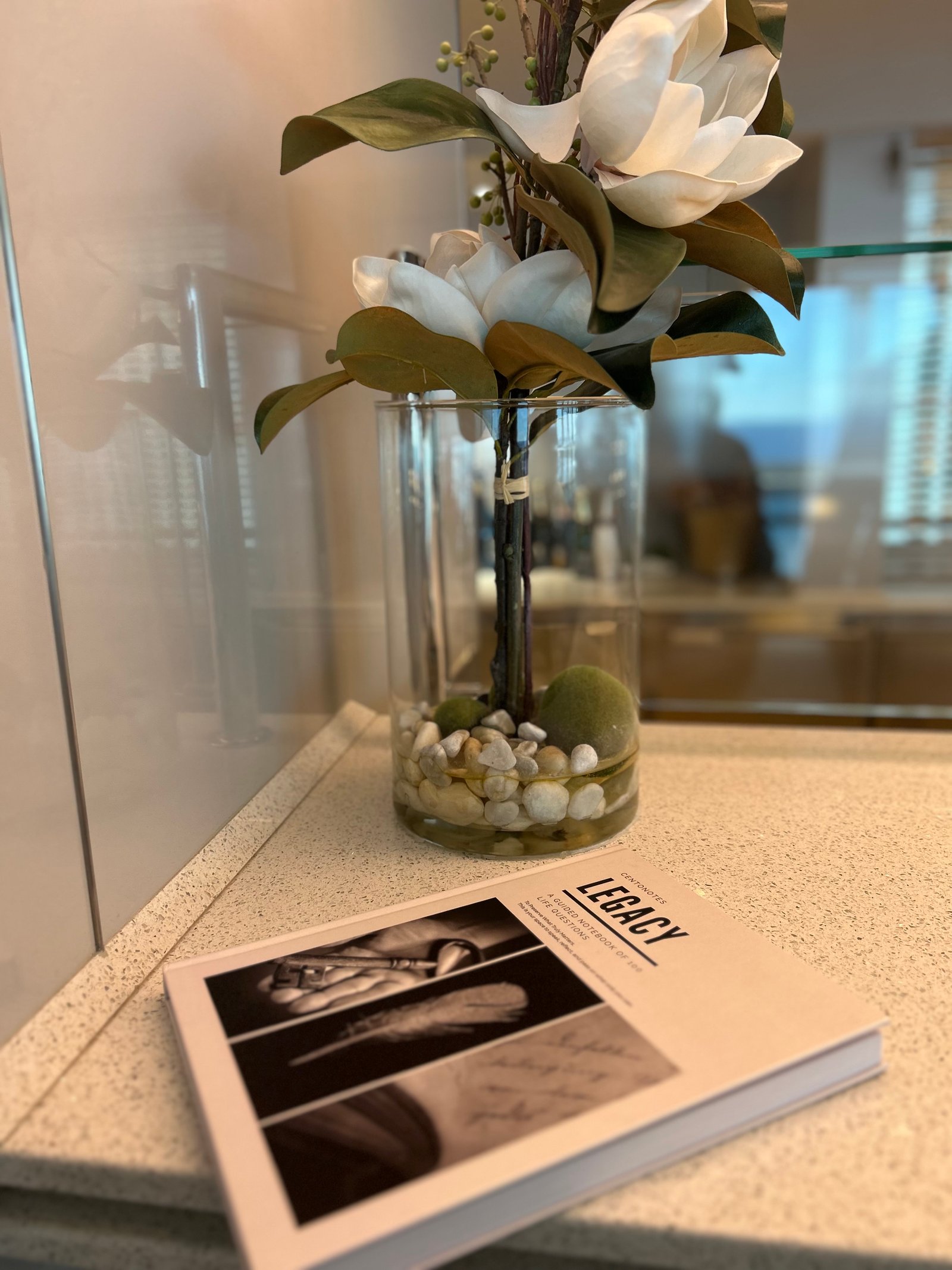 Styled product shot with flowers